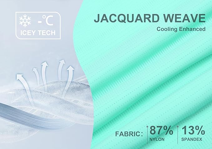 Esabel.C Jacquard Golf Shirts for Men Moisture Wicking Short Sleeve Performance Dry Fit Active Mens Polo Shirts