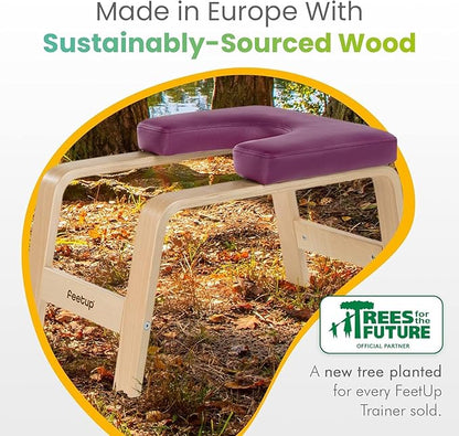 FeetUp - The Original Yoga Headstand Bench, Vegan Handstand Trainer Bench and Stand, Strength Training Inversion Equipment for Relaxation and Strength, Includes App & Starter Kit, #1 Worldwide