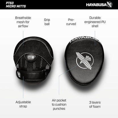 Hayabusa PTS 3 Focus Mitts Pair - Black, Micro