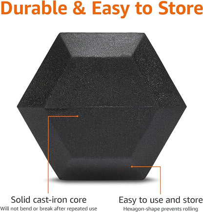Amazon Basics Rubber Hex Dumbbell Hand Weight