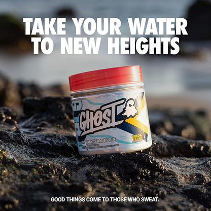 GHOST Hydration, Lemon Crush, 40 Serv, Electrolyte Powder - Drink Mix Supplement with Magnesium, Potassium, Calcium, Vitamin C & Taurine for Energy & Endurance - Vegan, Free of Soy, Sugar & Gluten