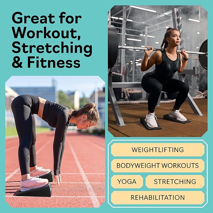 Squat Wedge - Squat Wedge Block 520 LBS Weight Capacity - Slant Board for Calf Stretching - Calf Stretcher Slant Board - yoga blocks