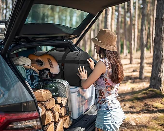 40L/60L/90L Large Waterproof Duffle Bag Backpack for Men, Mens Duffel Backpack Bags for Traveling, Heavy Duty (Black, 40L)