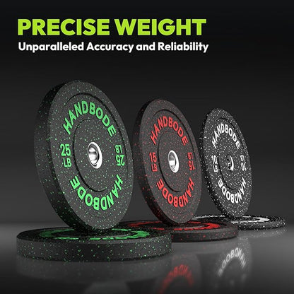 2-Inch Bumper Plates High Bounce, Olympic Weight Plate Set 45/100/160/190/260/300lb, Barbell Weight Plates Set for Home Gym, Colored Weights Rubber Strength Training Plate for Weight Lifting