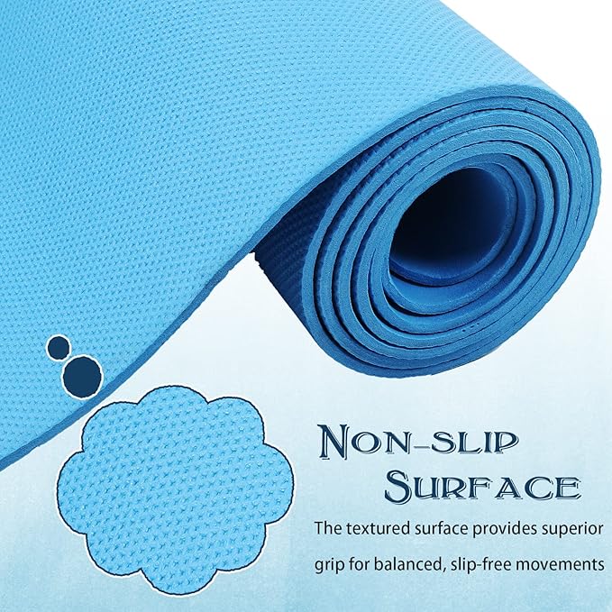 10 Pack Yoga Mats Bulk, 68'' x 24'' x 4mm Thick Yoga Mats for Kids and Adult Gym Mats Bundle Latex Free Exercise Mats with Non Slip Texture for Outdoor Yoga, Pilates or Workout