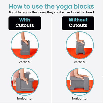 Ergo Yoga Blocks, Relieve Wrist Pain, Improve Comfort and Grip, Contoured Design, Pilates Exercise Balance & Stretching