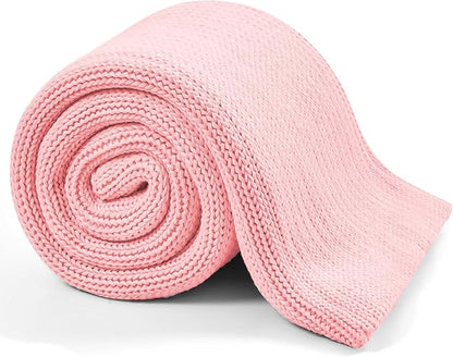 L'AGRATY Knitted Weighted Blanket - 60"x80" 20lbs Cooling Chunky Knit Heavy Blanket for Adults Braided Crochet Throw Thick Cable Yarn Knit Decorative No Beads Evenly Weighted Machine Washable