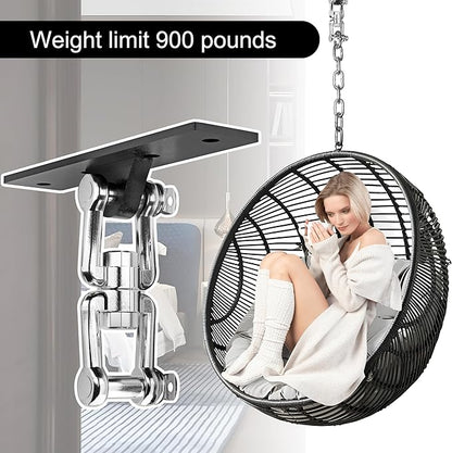 Heavy Bag Hanger,Punching Bag Mount Hanger Bracket,Ceiling Mount Hook 360°Rotation Wood Beam Holder Body Weight Strength Training Systems,Suitable for Swings and sandbags(900 LB Capacity)