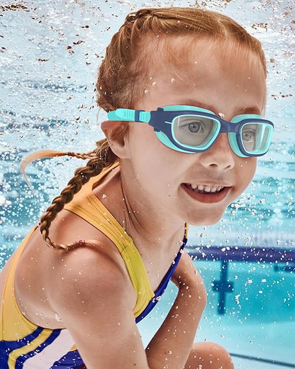 Kids Swim Goggles,Swimming Goggles for Kids 6-14, Anti-Fog UV Protection Pool Glasses for Boys Girls