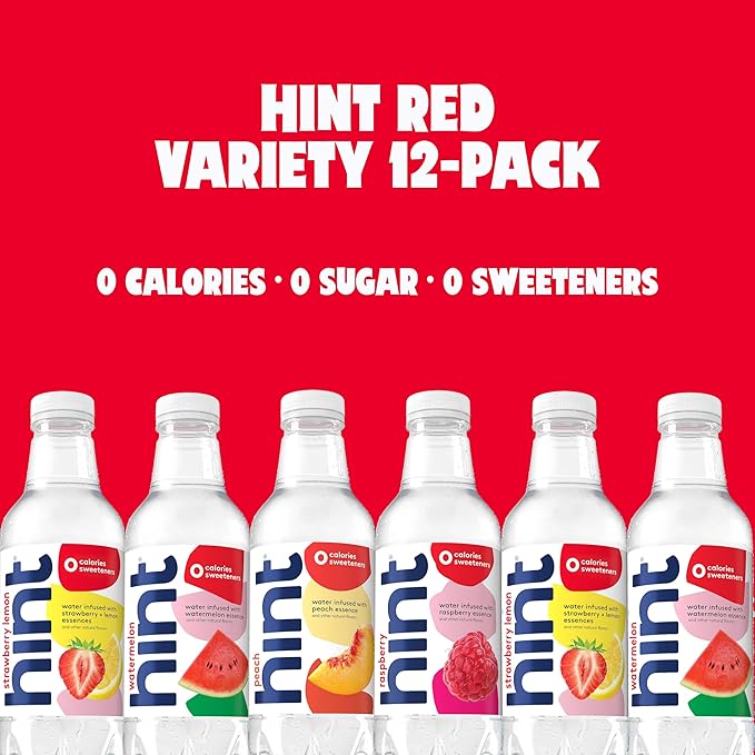 Hint Fruit-Infused Bottled Water Bundle, Best Sellers Variety Pack - Sugar Free Flavored Water with Zero Calories, Natural Fruit Essences, and No Artificial Sweeteners - 16 Fl Oz (Pack of 24)
