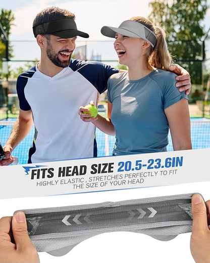 GXCROR Sports Sun Visor Hat Men Women, Lightweight Breathable Quick Dry Sports Sun Hat for Running Golf Tennis