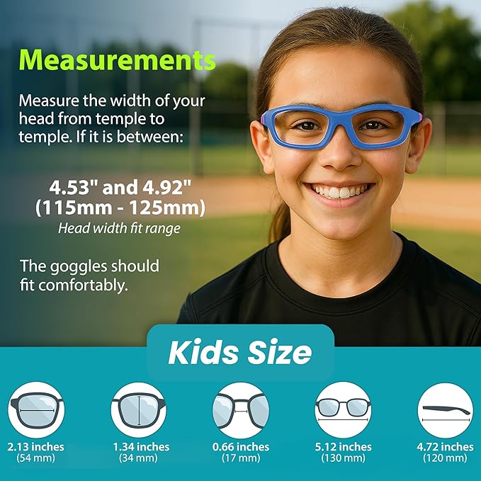 BLUE CUT Sports Protection Goggles, Anti-Fog Lenses Safety Glasses for Basketball, Pickleball and All Outdoor Sports