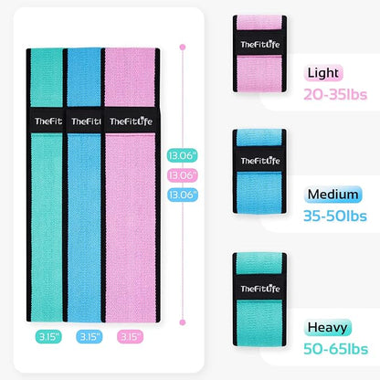 TheFitLife Resistance Exercise Bands for Women - Fabric Workout Bands for Booty, Hip, Glute, Leg, Thigh, Squat, Butt Lift Excersize and Fitness Loop Bands for Home Gym