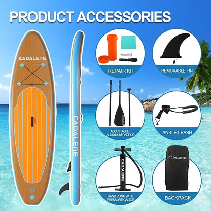 Inflatable Stand Up Paddle Board with SUP Accessories, Anti-Slip EVA Deck,10’ Family-Friendly Inflatable Paddle Boards for Adults & Youth of All Skill Levels