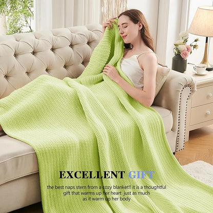 L'AGRATY Knitted Weighted Blanket - 48"x72" 15lbs Cooling Chunky Knit Heavy Blanket for Adults Braided Crochet Throw Thick Cable Yarn Knit Decorative No Beads Evenly Weighted Machine Washable
