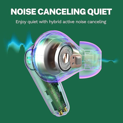 JLab Go Pods ANC True Wireless Bluetooth Earbuds & Charging Case, Hybrid Active Noise canceling + Be Aware for Safe Listening, 26+ Hours Total Playtime, Clear Calls, Custom Sound via App, Sage