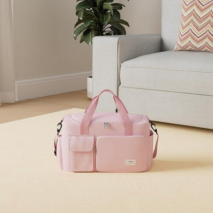 FIORETTO Women's Gym Duffle Bag with Shoes Compartment, 37L Capacity, Ideal for Travel, Gym, Sports, Duffel, Weekender