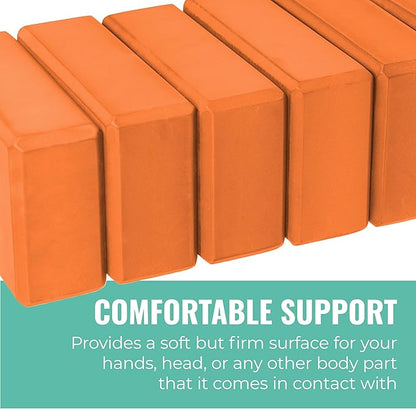 3" Yoga Block, 10 Pack Bulk EVA Foam Yoga Blocks, Firm and Supportive Yoga Brick, Balance Foam for Stretching, Pilates, and Workout, 3" x 6" x 9"