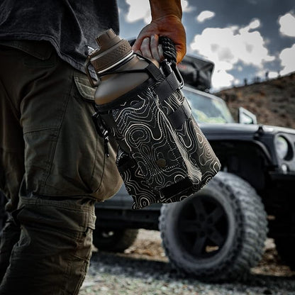 Iron InfideI Battle Bottle Sleeve - 64 oz and 32 oz Water Bottle Sleeve Only for Half Gallon 1L Steel Water Bottle | Rugged Cover with Molle for Versatile Design with Storage for Phone, Wallet & Keys