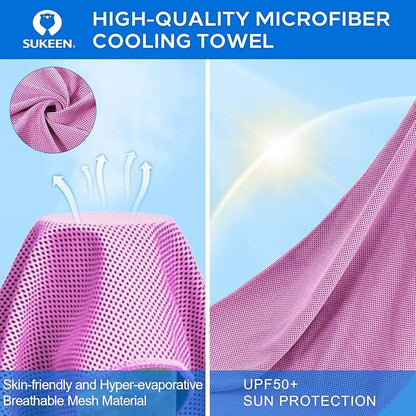 Sukeen Cooling Towel,Instant Evaporative Cooling for Sports,Yoga,Golf,Gym,Neck,Workout and More(40”x 12”)