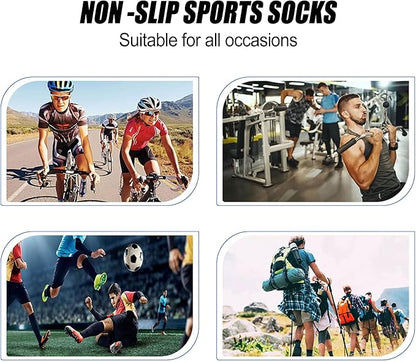 2 Set Grip Soccer Socks with Shin Guard Sleeves Non Slip Soccer Leg Sleeve Socks for Men Women