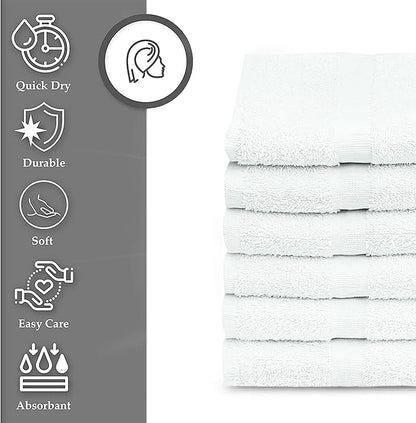 GOLD TEXTILES 36 Pack White Small Bath Towels 20x40 Inches - Cotton Blend Economy Cheap Bulk Bath Towels for Commercial Uses, Gym, Salon, Spa & Hair - Lightweight Quick Drying (36 White)