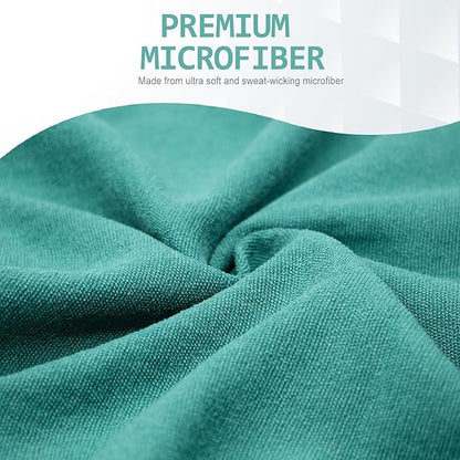 Eunzel Yoga Towel,Hot Yoga Mat Towel with Grip Dots Sweat Absorbent Non-Slip for Hot Yoga, Pilates and Workout 24" x72", Dark Cyan