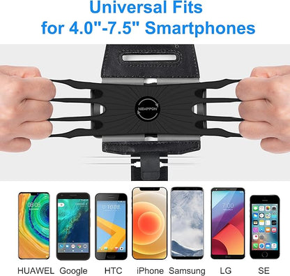 2 Pack Cell Phone Holder Armband - Reflective & Adjustable Wristband Strap Arm Bands Case Compatible with iPhone 16 15 14 13 12 Mini Pro Max Plus Samsung Galaxy Pixel for Workout Exercise Sports