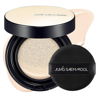 JUNG SAEM MOOL Essential Skin Nuder Cushion 10N Shell Cream 0.49 Fl Oz, No Refill, Natural Radiant Finish Cushion Foundation with Buildable Coverage, Lightweight Texture, Korean Foundation Makeup