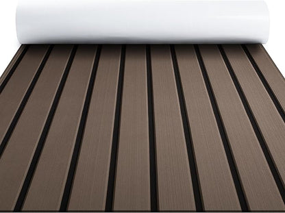 FOCEAN Boat Flooring EVA Foam Boat Decking Faux Teak Marine Flooring Boat Mat Boat Carpet Sheet for Motorboat RV Yacht Kayak Surfboard, 94.5"x 47.2"/35.4"/23.6"/15.7"