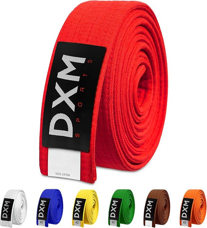 DXM SPORTS BJJ Jiu Jitsu Belt - Taekwondo Karate Belt - Martial Arts Uniform Ranking Judo Belt Double Stitched for Kids Adult