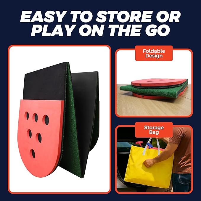 Golf Putting Game Set, Mini Golf Game Set with 2 Putters 2 Balls, 10 Feet Practice Putting Green Mat for Adults, Indoor Outdoor Backyard Party Game