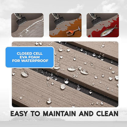 FOCEAN Boat Flooring EVA Foam Boat Decking Faux Teak Marine Flooring Boat Mat Boat Carpet Sheet for Motorboat RV Yacht Kayak Surfboard, 94.5"x 47.2"/35.4"/23.6"/15.7"