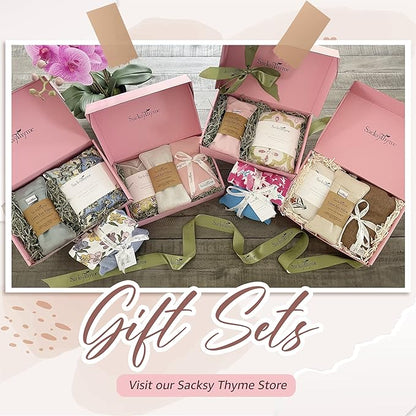 Organic Linen Eye Pillow - Lavender & Flaxseed for Relaxation, Yoga, Stress Relief - Microwavable Heating Pad & Cool Compress - Made in USA - Gifts for Meditation