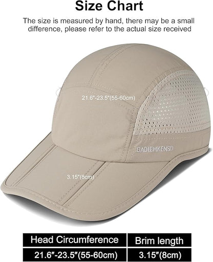 GADIEMKENSD Mens Folding Outdoor Hat Long Brim UPF 50+ Sun Protection