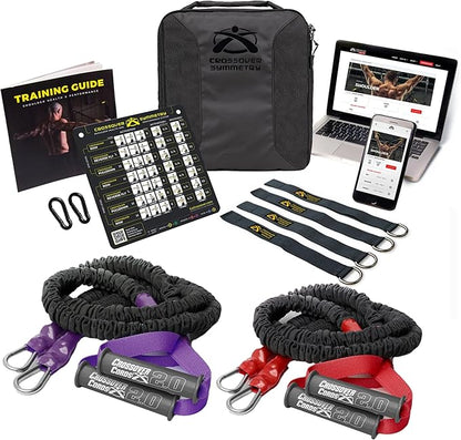 Crossover Symmetry Shoulder System Includes Two Sets of Resistance Bands Attachments Training Guide Exercise Chart Online Workouts for Home Fitness Rehab Rotator Cuff Exercises