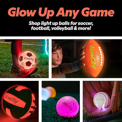 GlowCity Glow in The Dark Basketball for Teen Boy - Glowing Red Basket Ball, Light Up LED Toy for Night Ball Games - Sports Stuff & Gadgets for Kids Age 8 Years Old and Up. Great Gift for Boys & Girls