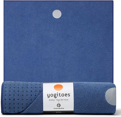 Manduka Yogitoes Yoga Towel – Rubber Grip Dots Non-Slip Bottom, Quick Dry Fitness Towel for Hot Yoga, Pilates, Exercise
