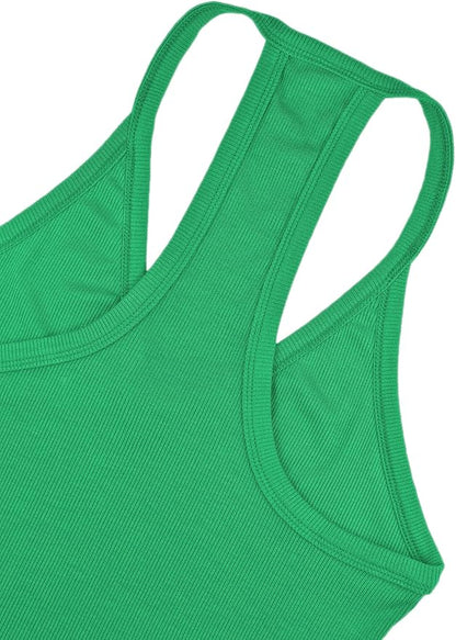iGENJUN Workout Tops for Women Racerback Basic Tank Summer 2025 Camisole V Neck Slim Fit Ribbed Sleeveless