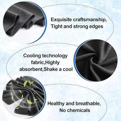 Shellwei 50 Pcs Cooling Towel 40 x 12 Inch Microfiber Workout Towels Breathable Chilly Towel Ice Cool Cold Towels Bulk Fast Drying Absorbent Sweat Rag for Neck Yoga Sports Golf Gym