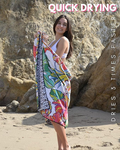 ECCOSOPHY Microfiber Beach Towel - Sand Free Towels are Quick Dry, Light Weight, Super Absorbent - Perfect Pool, Travel, Cruise, Camping Essentials - Oversized Extra Large for Adults 71x35 in