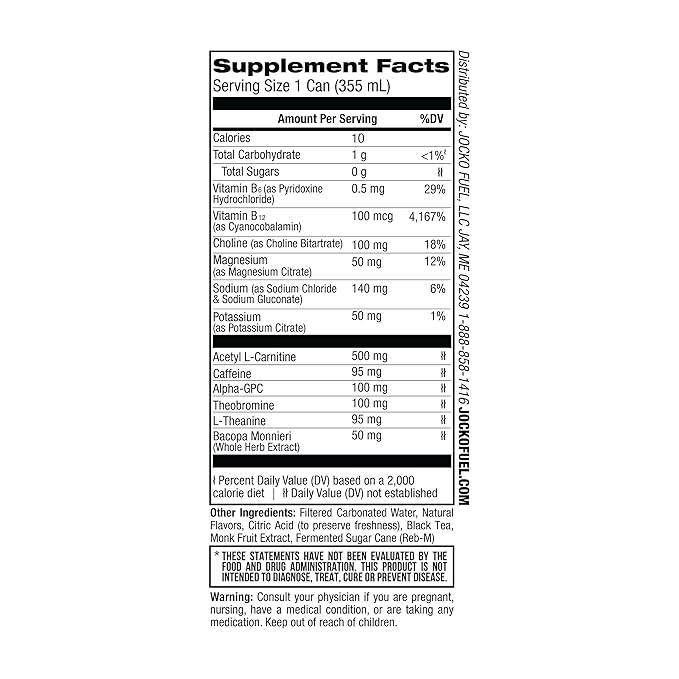 Jocko GO Energy Drink - Keto, Vitamin B12, Vitamin B6, Electrolytes, L Theanine, Magnesium- Energy Boost, Sugar Free Nootropic Monk Fruit Blend - 12 Pack (Iced Tea - Lemonade)