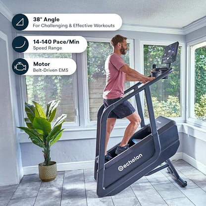 Echelon Summit Stairmill for Home Cardio with 22 Inch LCD Console, 14-140 Steps/Min, Bluetooth Heart Rate Monitoring, Wireless Charging, 12 Pre-Programmed Workouts + Echelon Fit App Connectivity