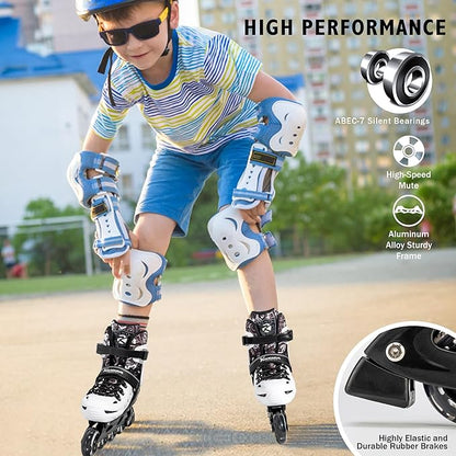 Inline Skates for Kids and Adult, Adjustable Fun Illuminating Skates for Girls, Boys, Women and Men Outdoor and Indoor, Beginner