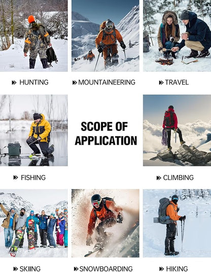 FREE SOLDIER Men's Outdoor Softshell Fleece Lined Cargo Pants Snow Ski Hiking Pants with Belt