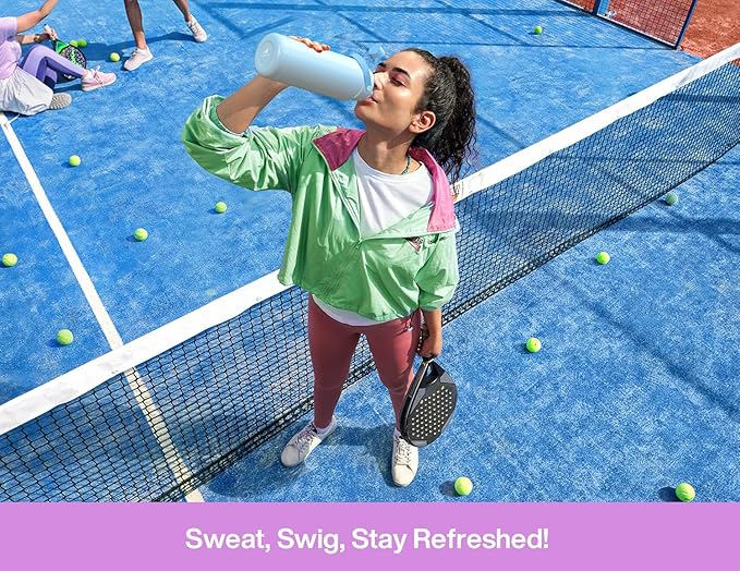 40 oz Insulated Water Bottle with 2-in-1 Straw and Spout Lid, Keep Cold 24H, Leak-Proof, BPA-Free, Double Wall Stainless Steel Water Bottle for Sports, Gym, Travel, and School (Misty Lilac)