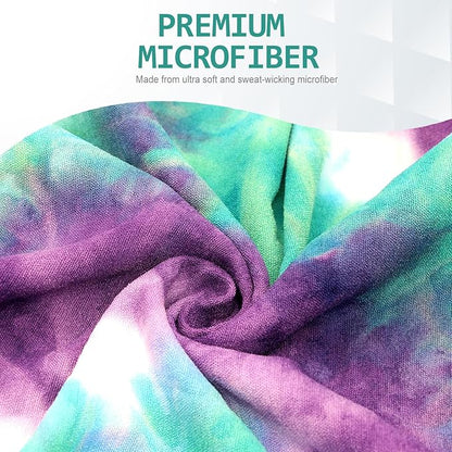 Eunzel Yoga Towel,Hot Yoga Mat Towel with Grip Dots Sweat Absorbent Non-Slip for Hot Yoga, Pilates and Workout 24" x72", Green & Purple