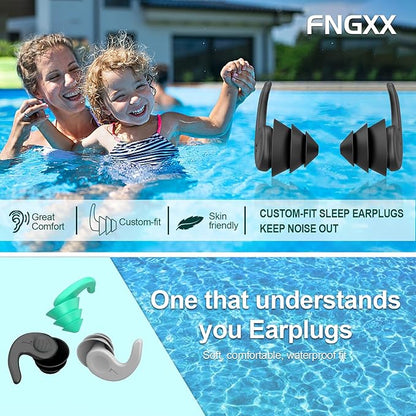 Kids Swimming Ear Plugs,3 Pairs Waterproof Reusable Silicone Child Swim Earplugs for Swimming Surfing Bathing Showering,Small Children Water Ear Plugs Suitable for Boys and Girls (Kids 4-12 Years Old)