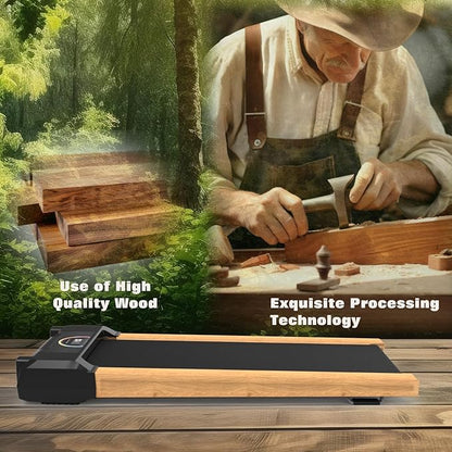 Walking Pad, High Grade Wood Under Desk Treadmill 300LBS Capacity, Max 2.5 HP Electric Treadmill for Home Office Installation-Free with Remote Control LED Display High