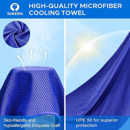 Sukeen Cooling Towel (40"x12"),Ice Towel,Soft Breathable Chilly Towel,Microfiber Towel for Yoga,Sport,Running,Gym,Workout,Camping,Fitness,Workout & More Activities